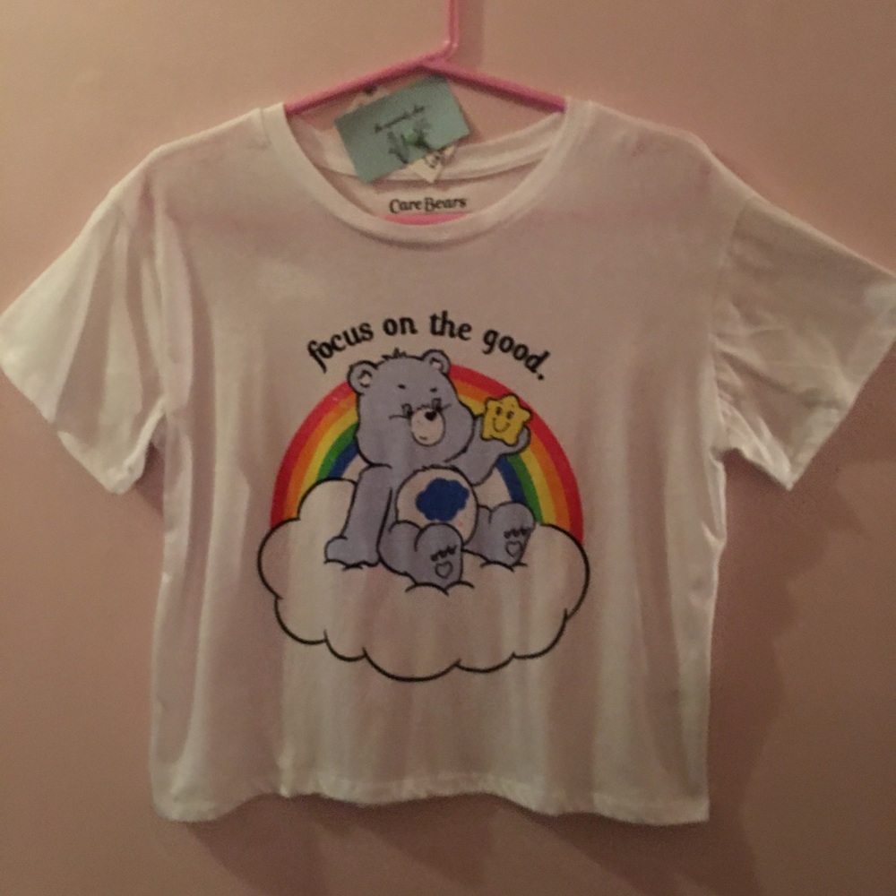 Care Bears SS cropped T-shirt by Freeze, junior’s size L- nice message on ☮️💕